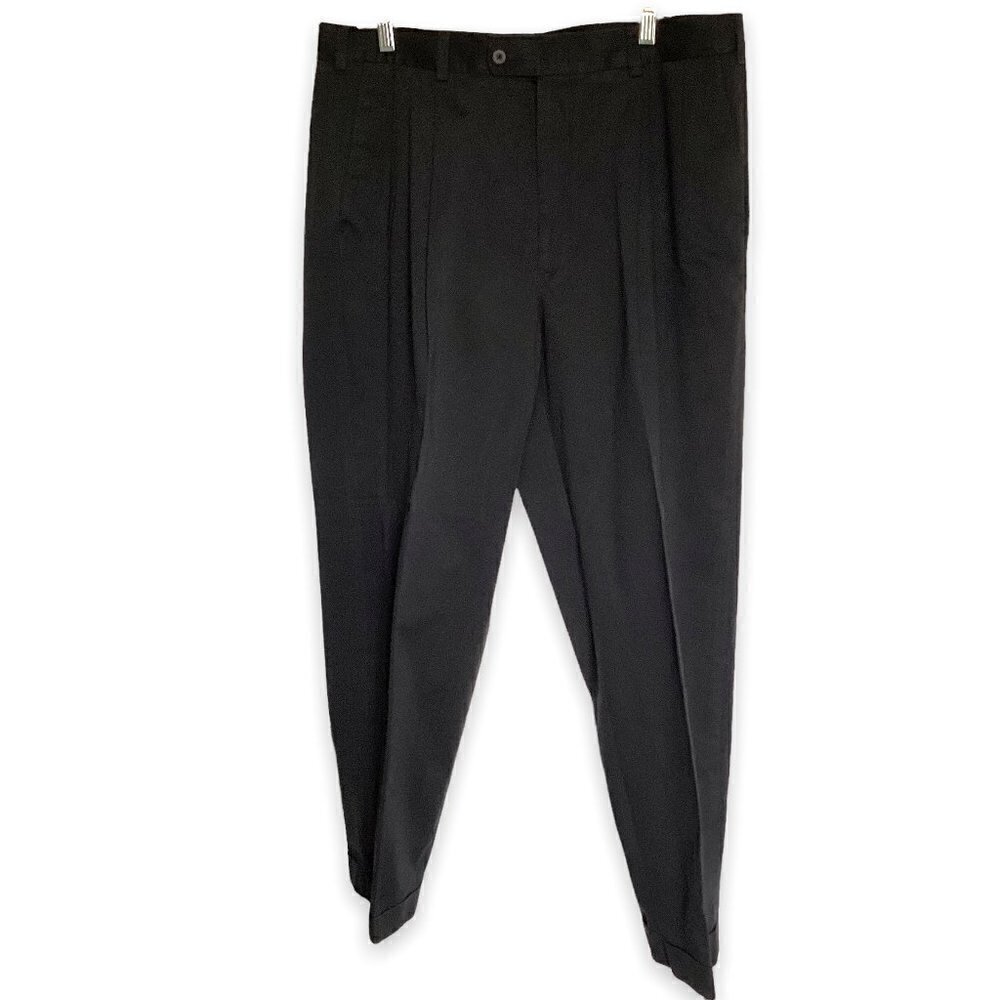 Natural Issue Men's Cotton Blend Casual Cuffed Pants in Black Size 38-30 Career